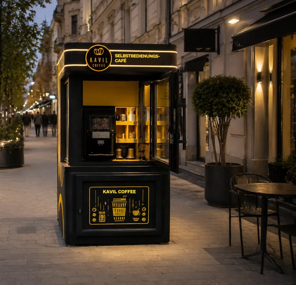 Outdoor-Café von Kavil am Abend